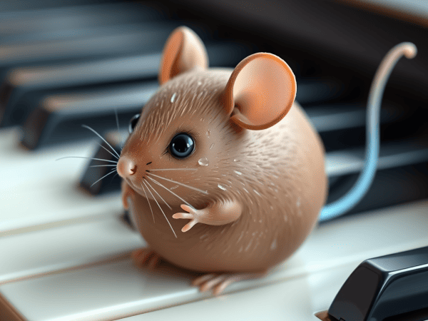 symbolic image of a sweet mouse, made from chocolate